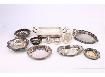 Large Group Of Silverplate Items Include Bowls, Tea Set & More