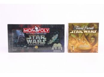 Star Wars Monopoly Board Game And Star Wars Trivia Pursuit - New Old Stock