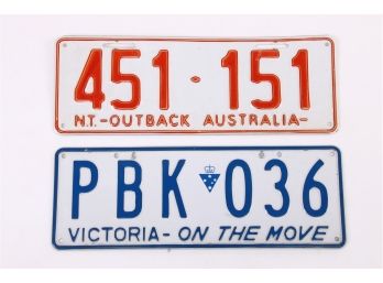Pair Of Australian License Plates