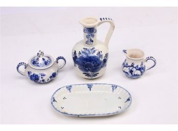 Vintage Group Of DELFT Hand Painted Tea Set