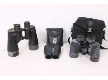 Group Of 3 Binoculars - Bausch & Lomb 7x50, Bushnell 10x25, Tasco 8x40
