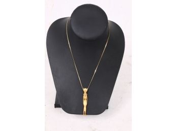 14k Gold Chain With Vintage 1978 Egyptian Goddess Pendant
