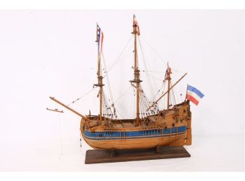 Vintage Dutch Wooden Ship Model - 28' Long