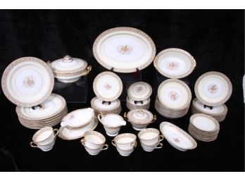 Large Group Of Noritake Claire Design Porcelain Dinnerware Service For 8