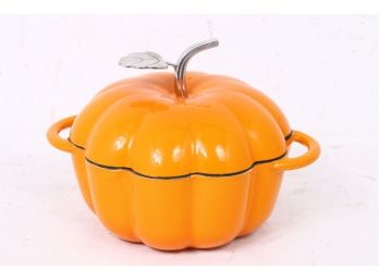 Cook's Tradition Enameled Cast Iron Pumpkin Shape Covered Casserole - New Never Used