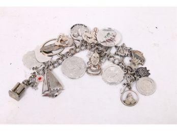 Heavy Sterling Silver Charm Bracelet