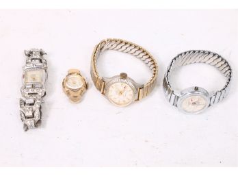 Group Of 4 Swiss Made Ladies Wristwatches