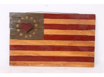 Vintage Wooden American Flag Wall Decor