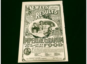 Imperial Granum Prepared Food Ephemera Harper's Weekly Paper Advertisment