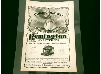 1899 Remington Typewriter Advertisement Harper's Weekly Ephemera