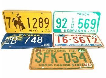 Vintage License Plate Lot,  1970s-80s