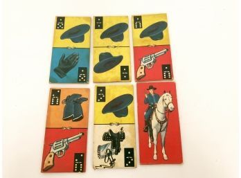 6 Hop A Long Cassidy Domino Game Cards