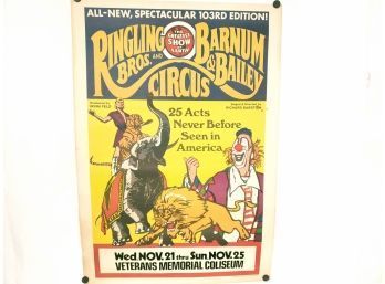 40' X 28' 1973 Ringling Bros Circus Poster