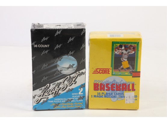 1990 Score And 1991 Leaf Hobby Baseball Card Boxes - Still Sealed.