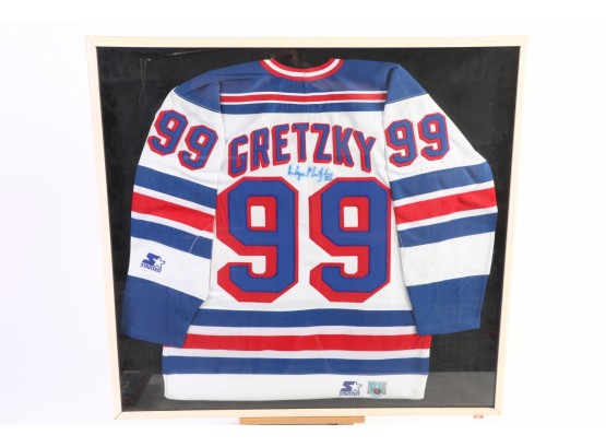 Wayne Gretzky  Rangers Hockey Starter Jersey - Framed ( Read Description )