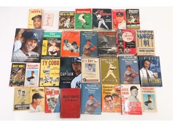 Large Assortment Of Vintage Baseball Related Books - All Great Names
