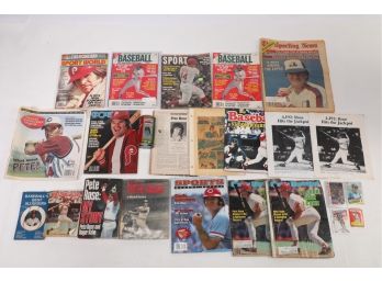 Pete Rose Assorted Magazines And Ephemera Odd Ball Lot