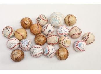 Lot Of 21 - Vintage Baseballs Containing Various Unknown Signatures - College, Pros, Minors, East League