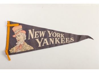 Vintage 1950's New York Yankees Baseball Pennant.