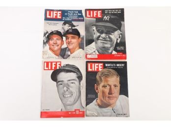 Lot Of 5 - Vintage Life Magazines With Williams, DiMaggio, Mantle And More.