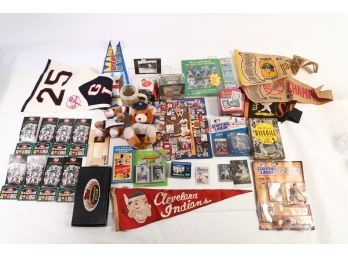 Lot Of Sports Ephemera - Pennants, Books, Photos And Other Oddities.