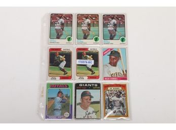Lot Of 9 Premium Baseball Cards Including George Brett RC And Pete Rose Star Cards