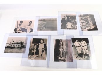 Lot Of 8 - Assorted Oversized B/W Photos Of Dimaggio, Williams, Ruth And More.