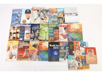 Assorted New York Yankees Magazine Lot - Yearbooks, Mickey Mantle - Great Magazine Lot.
