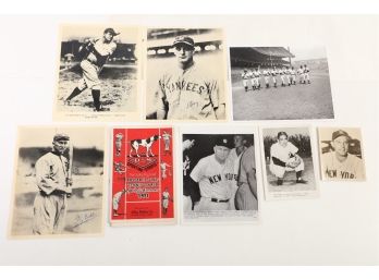 Yankees Lot Of Misc Photos And Magazine - Lou Gehrig, Babe Ruth And More.