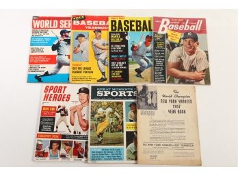 Lot Of 7 - Mickey Mantle Magazines - Most With Mantle On Full Cover.