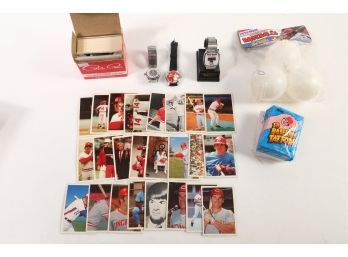 Pete Rose Assorted Collection - Topps Set, Wiffle Balls, Watches Etc Odd Ball Items.