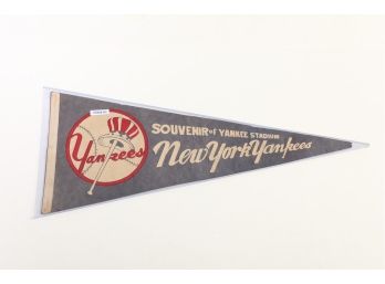 Vintage New York Yankees Baseball Pennant - 1950's-1970's Date Range,