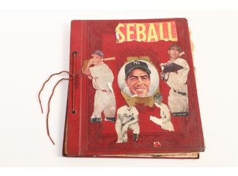 Vintage 1950's Scrap Book - Jackie Robinson, Ted Williams, Stan Musial And More.