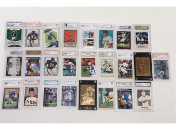 Lot Of 25 - Assorted Baseball Card And Sports Card Graded Cards.
