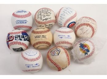 Large Lot Of Souvenir Baseballs Or Baseballs With Unknown Signatures  (10 Balls)