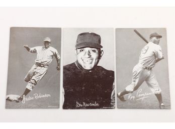 1947-66 Exhibit Postcards - Jackie Robinson, Roy Campanella, Don Newcombe - Originals
