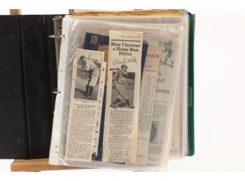 Vintage Note Book Of Sports Related Articles Including Babe Ruth. Both New And Old. - Must See