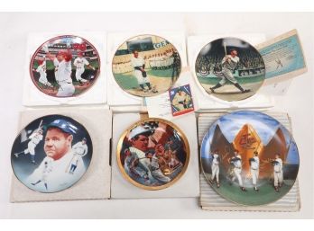 Lot Of 6 - Assorted Baseball Plates - 500 Home Run Club, Babe Ruth And More - In Original Boxes