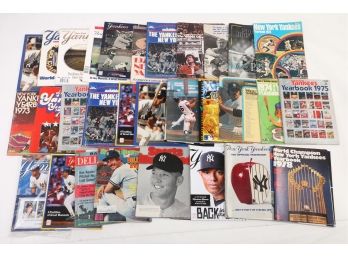 Assorted Magazine New York Yankees 1970's - 1980's And 1990's Yearbooks And Other Magazines.