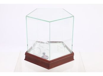 Pentagon 5-sided Glass And Mirror Display Case