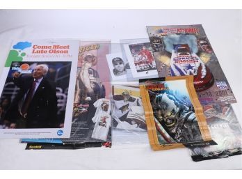 Lot Of 8 - Misc Oversized Sports Related Posters - Sime With  Signatures