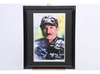 Dale Earnhardt Artist Sketch/Lithograph - Framed And Matted