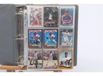 Binder Of Kenny Lofton Cards W/2 Autographed Cards - 300-400 Cards