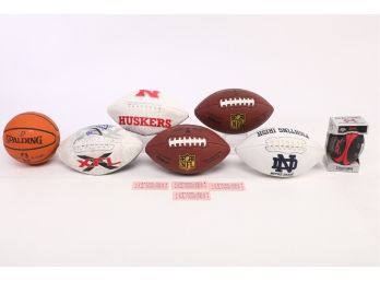 Large Assortment Of Unused White Panel Footballs And Other Balls