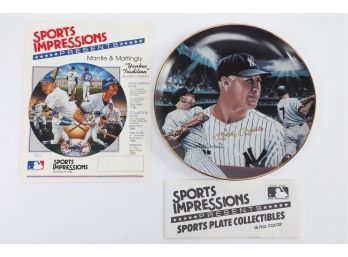 Mickey Mantle Porcelain Ceramic Plate - 10''