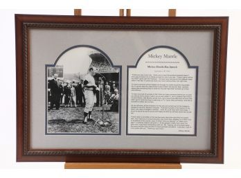 Mickey Mantle Framed Display - Mickey Mantle Day Speech