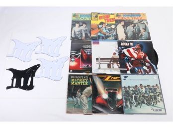 Large Lot Of Star Trek Records, Picture Discs And Guitar Pick Guards
