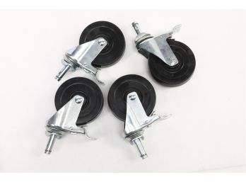 4 - 5' X 1 3/8' Solid Rubber Swivel Casters With Step Brake