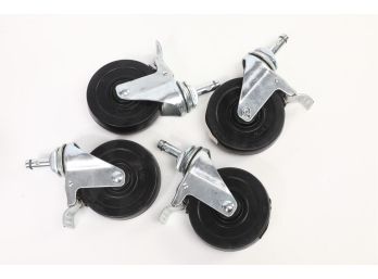 4 - 5' X 1 3/8' Solid Rubber Swivel Casters With Step Brake