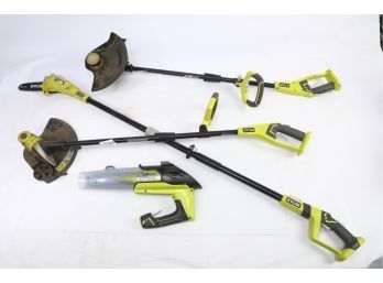 Group Of Ryobi 18V Yard Tools